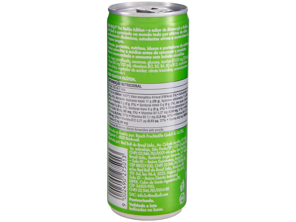 Bebida Energética Red Bull Energy Drink Edition Sugarfree Maracujá e Melão Zero Açúcar 250ml 4 Unidades - 7