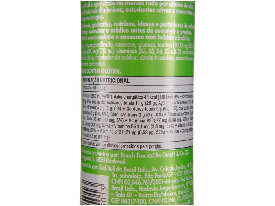 Bebida Energética Red Bull Energy Drink Edition Sugarfree Maracujá e Melão Zero Açúcar 250ml 4 Unidades - 9