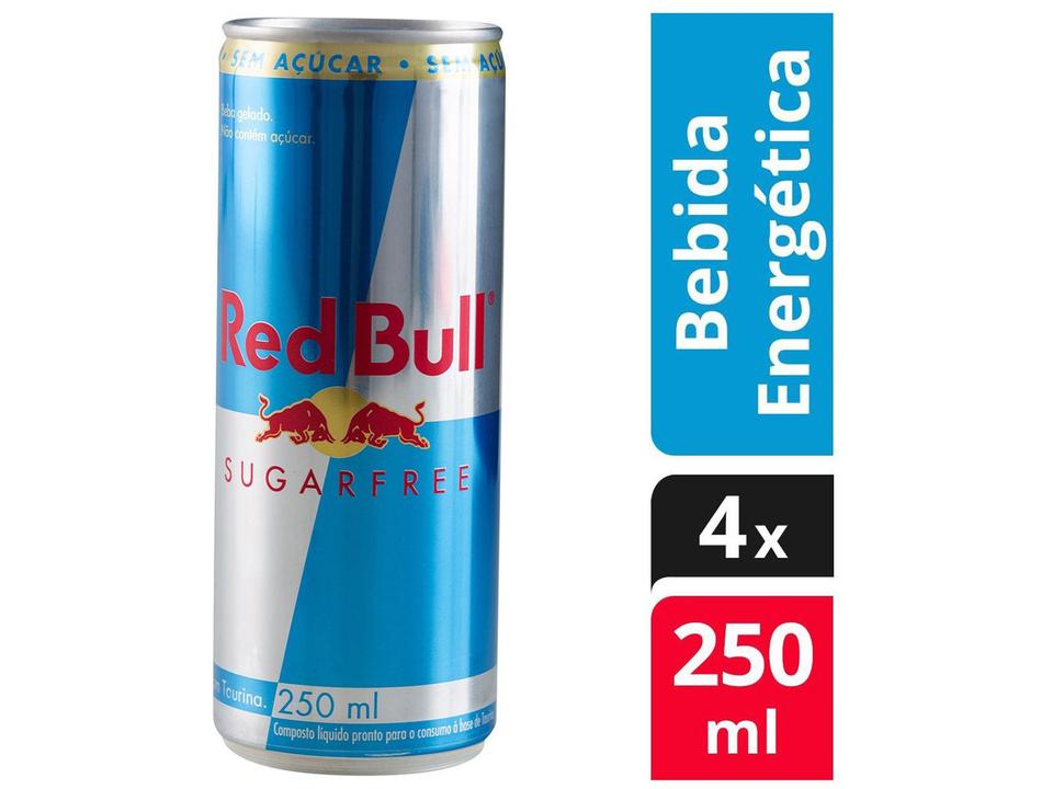 Bebida Energética Red Bull Zero Açúcar 250ml 4 Unidades - 1