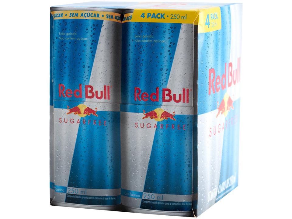 Bebida Energética Red Bull Zero Açúcar 250ml 4 Unidades - 12