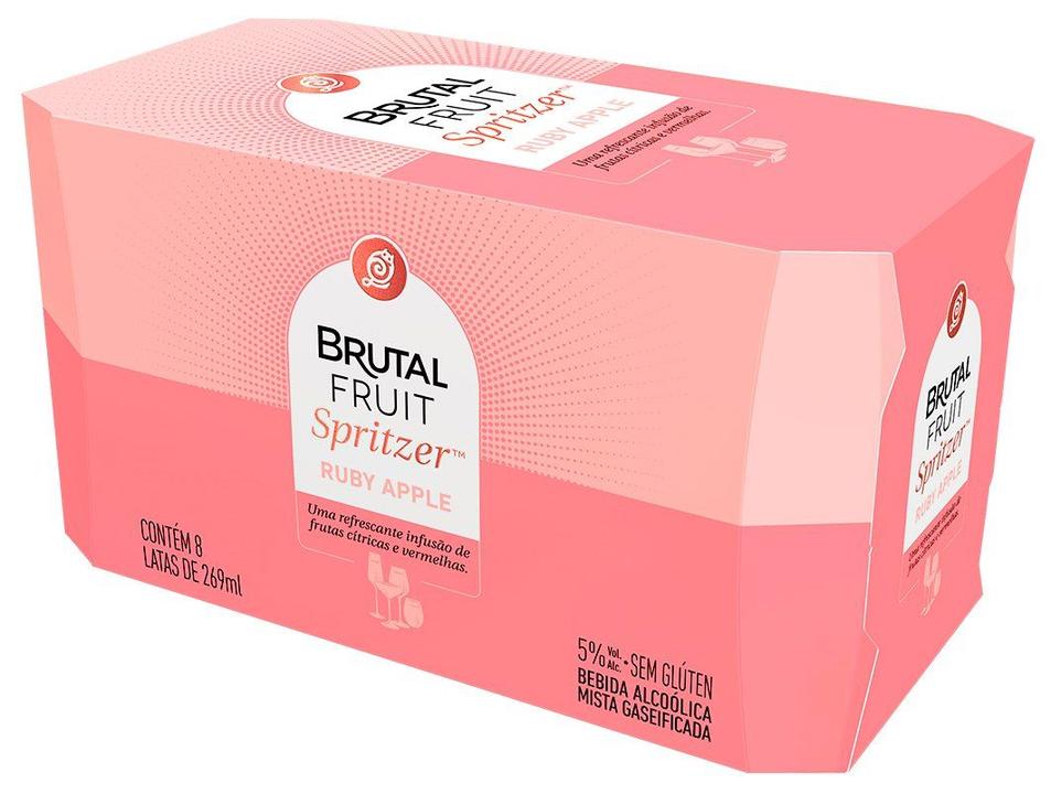 Bebida Mista Brutal Fruit Spritzer de Ruby Apple 269ml 1 Pack com 8 latas - 3
