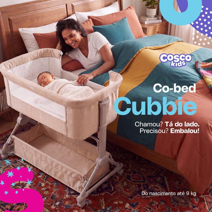 Berço Co-leito Cosco Kids Cubbie com Mosquiteiro Até 9kg Bege - 3