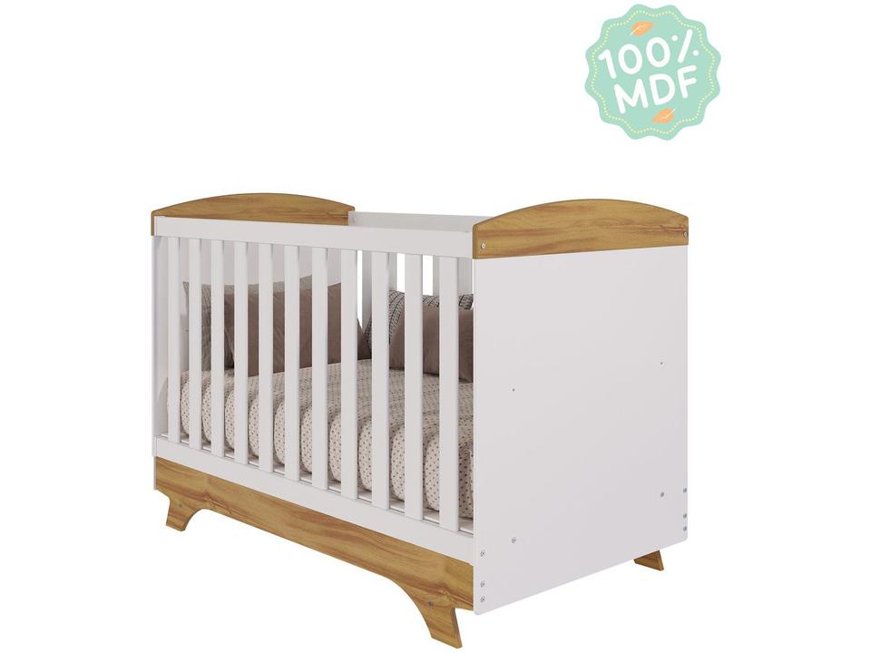 Berço Mini Cama Branco e Amêndoa Móveis Peroba Magia - 4