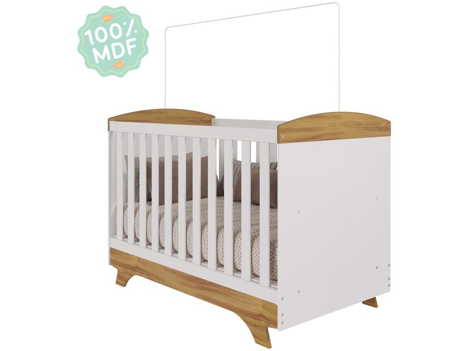 Berço Mini Cama Branco e Amêndoa Móveis Peroba Magia - 3