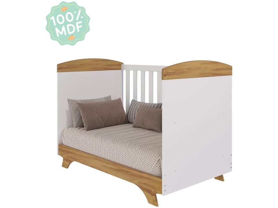 Berço Mini Cama Branco e Amêndoa Móveis Peroba Magia - 9