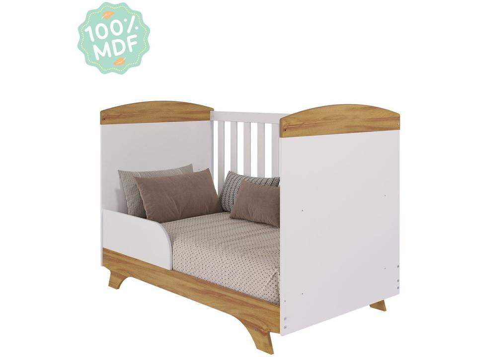 Berço Mini Cama Branco e Amêndoa Móveis Peroba Magia - 8