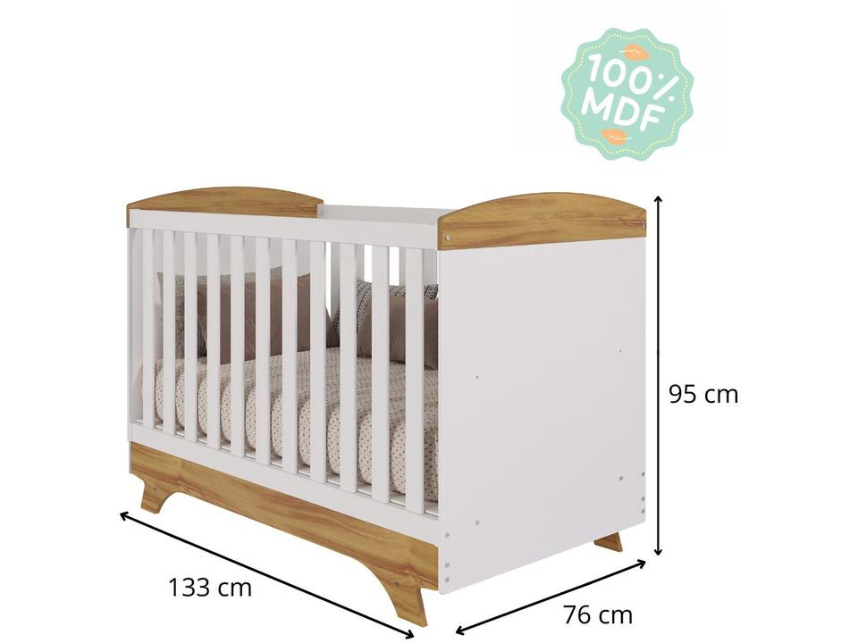 Berço Mini Cama Branco e Amêndoa Móveis Peroba Magia - 7