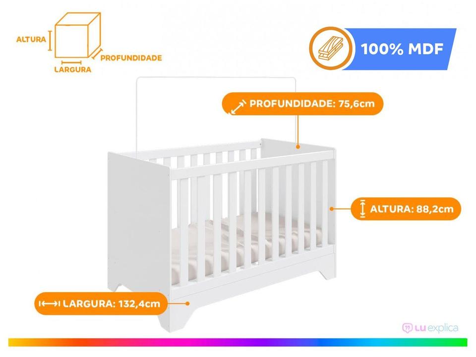 Berço Mini Cama Branco Moveis Peroba Encantare - 1