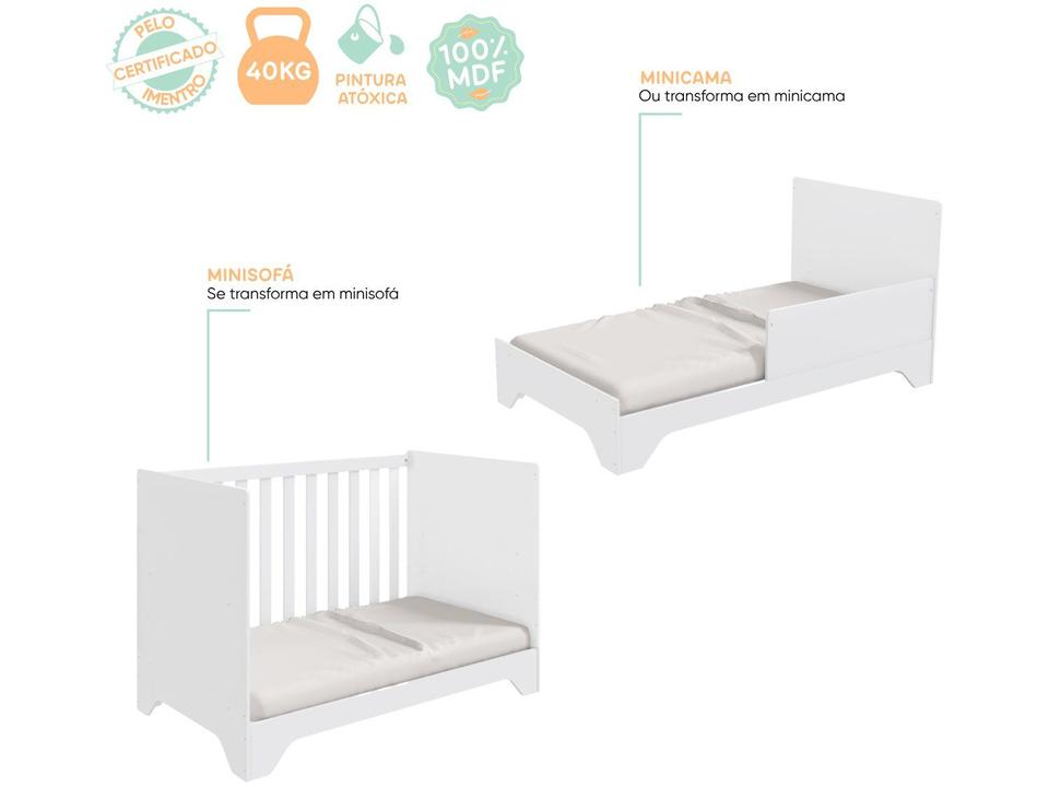 Berço Mini Cama Branco Moveis Peroba Encantare - 11