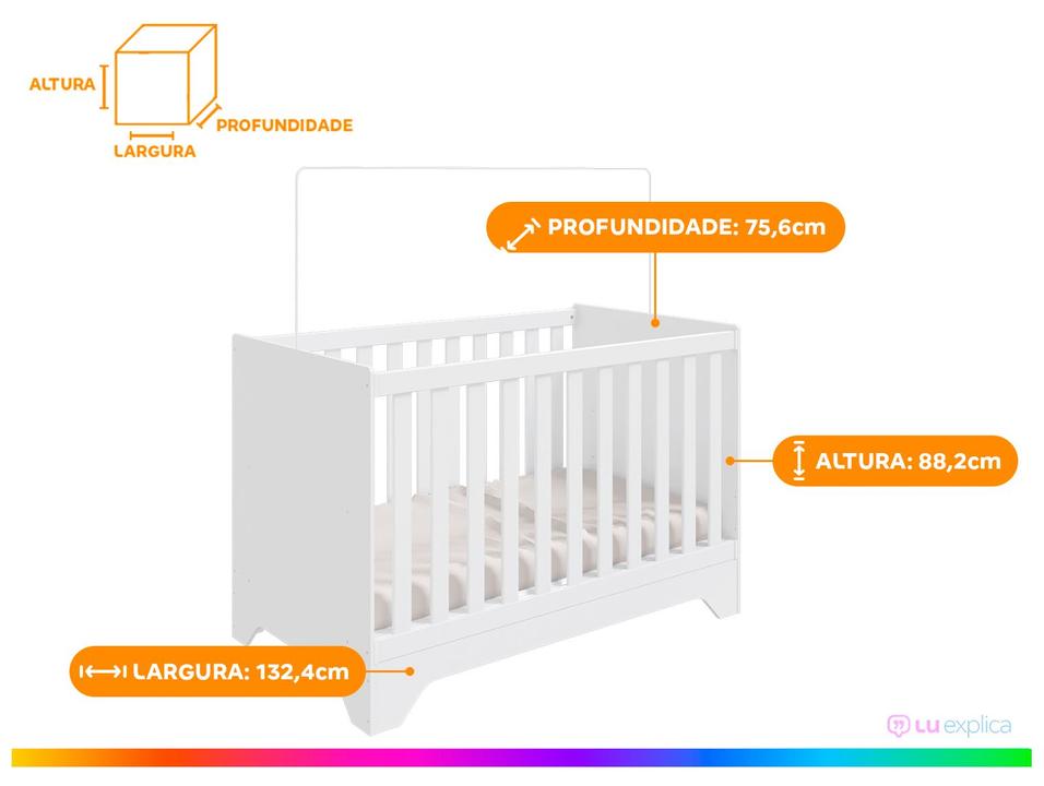 Berço Mini Cama Branco Moveis Peroba Encantare - 5