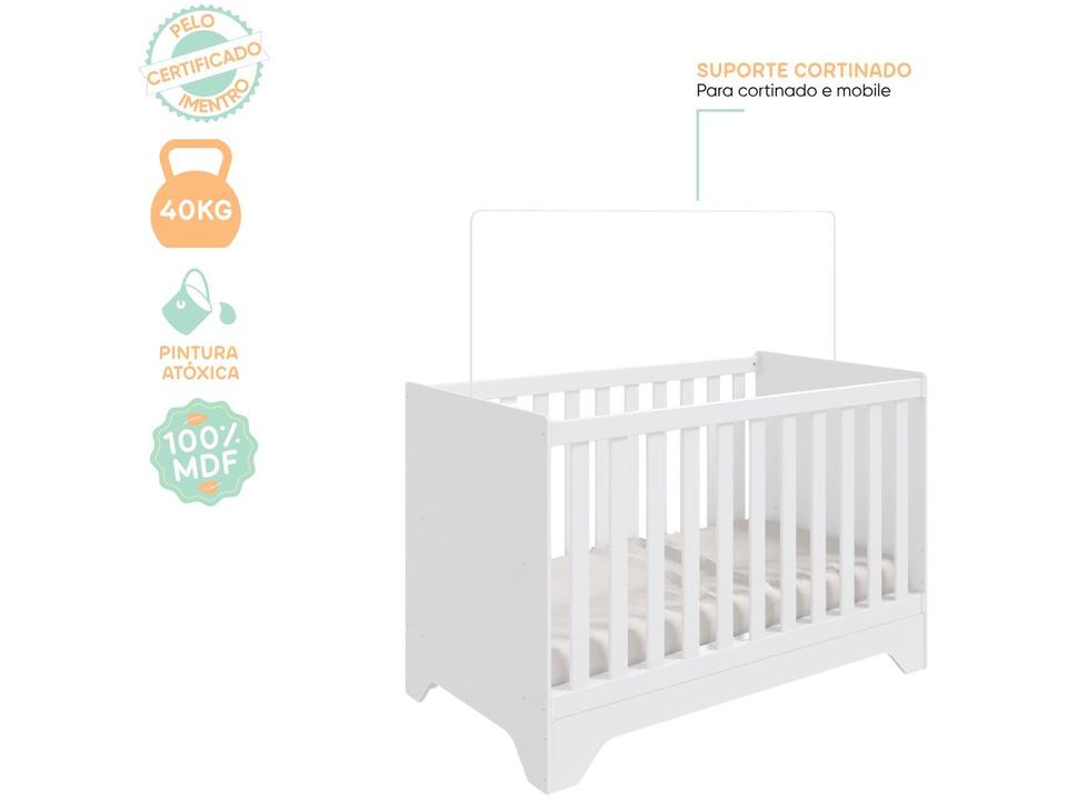 Berço Mini Cama Branco Moveis Peroba Encantare - 7