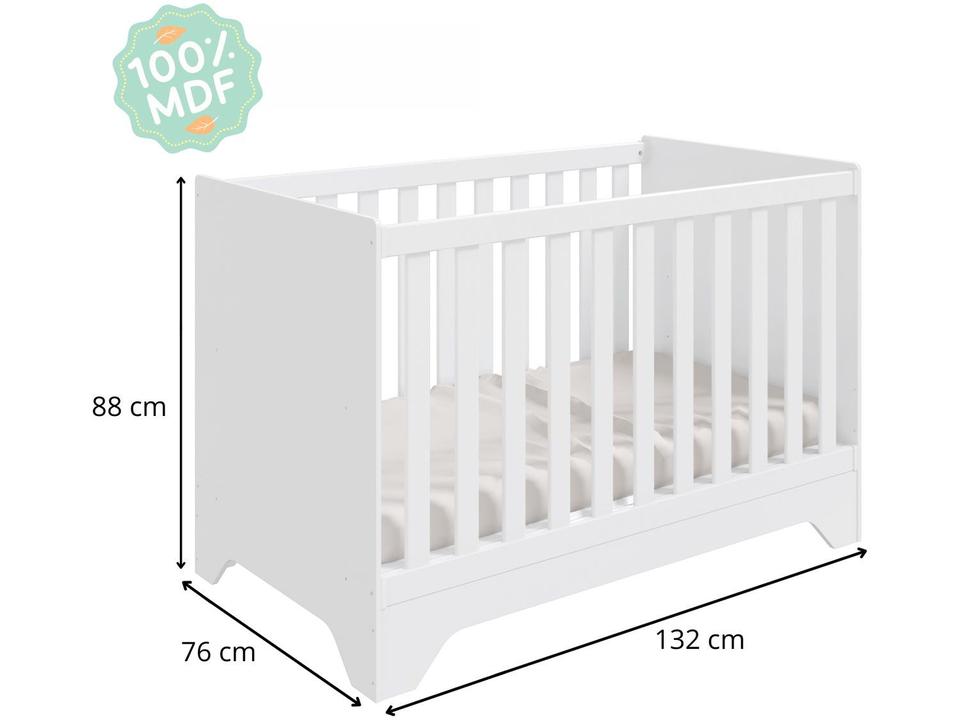 Berço Mini Cama Branco Moveis Peroba Encantare - 6