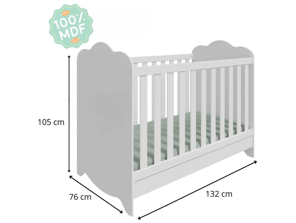 Berço Mini Cama Branco Moveis Peroba Harmonia - 12