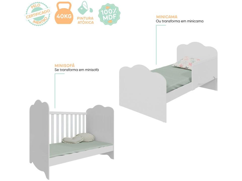 Berço Mini Cama Branco Moveis Peroba Harmonia - 11