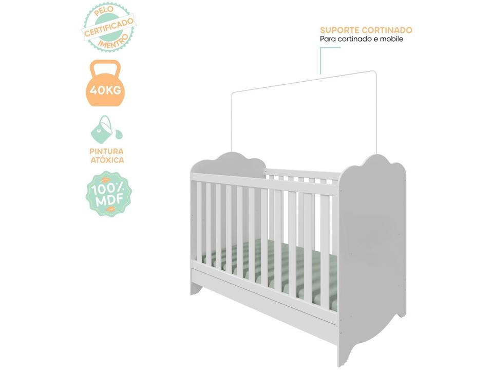 Berço Mini Cama Branco Moveis Peroba Harmonia - 6