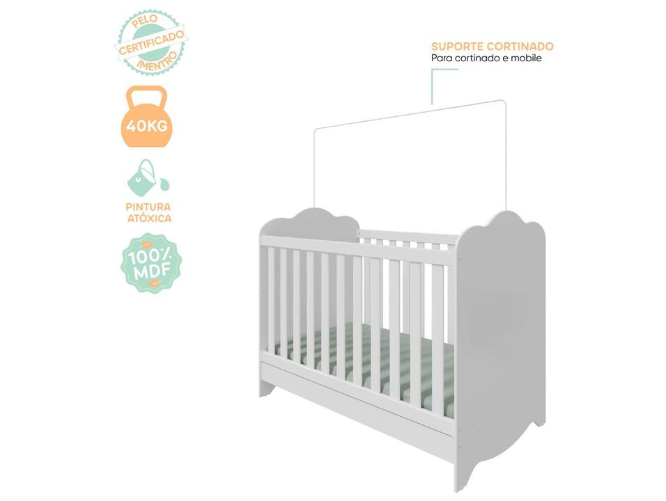 Berço Mini Cama Branco Moveis Peroba Harmonia - 6