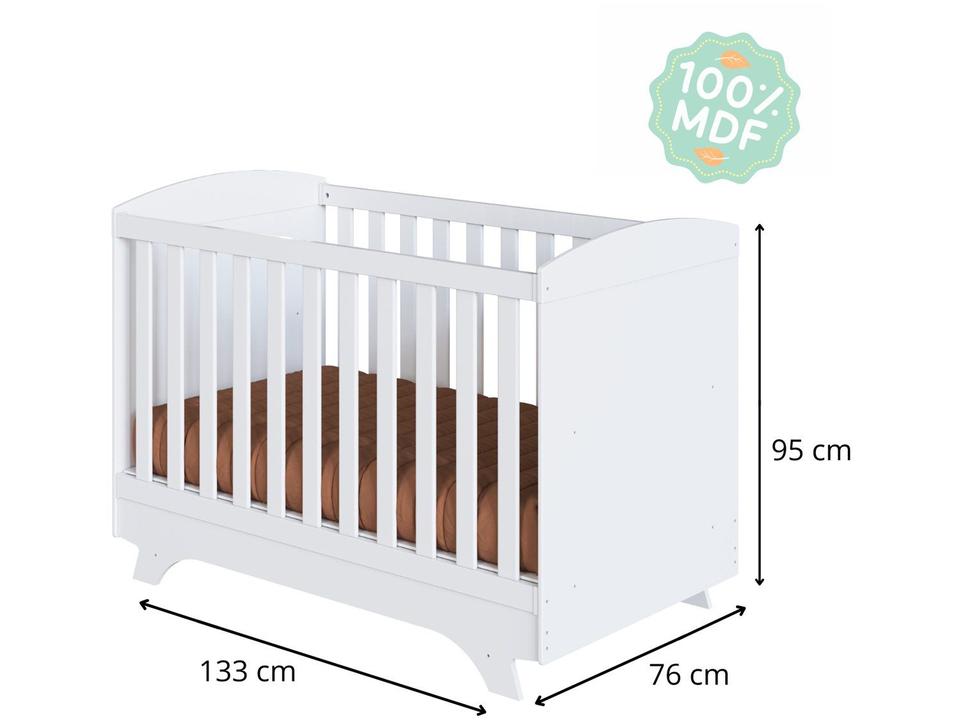 Berço Mini Cama Branco Móveis Peroba Magia - 5