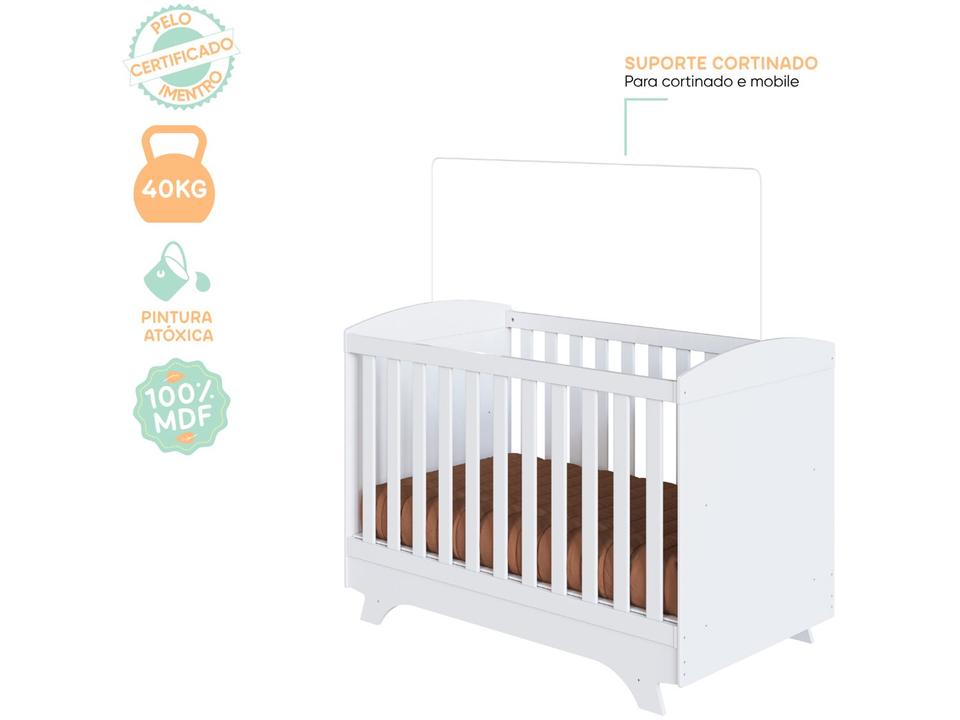 Berço Mini Cama Branco Móveis Peroba Magia - 3