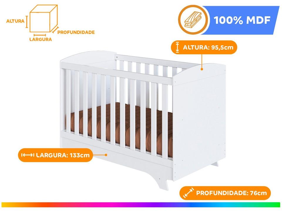 Berço Mini Cama Branco Móveis Peroba Magia - 1