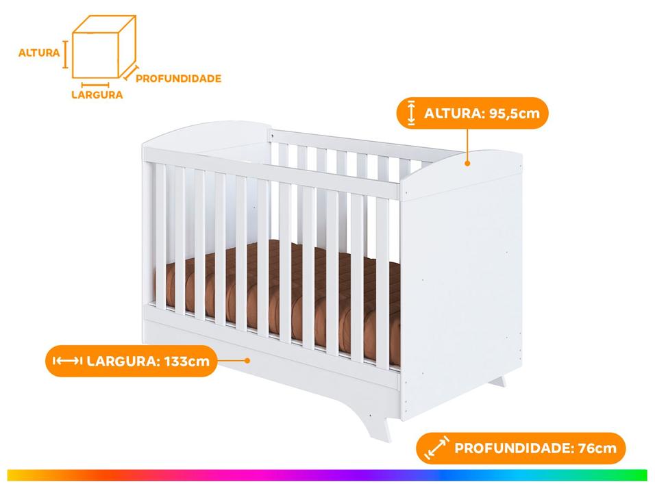 Berço Mini Cama Branco Móveis Peroba Magia - 1