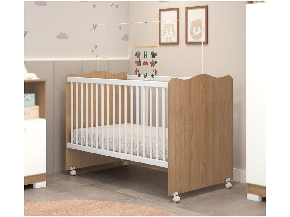 Berço Naturalle e Branco Móveis Estrela Baby Lolly - 1
