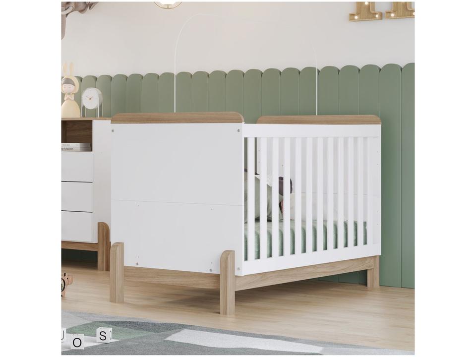 Berço Padrão Branco e Jequitibá Henn Ternura - 1