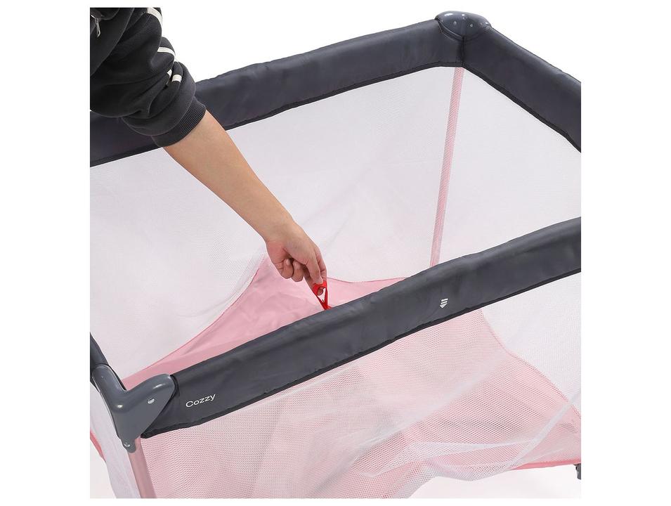Berço Portátil Cosco Kids Cozzy até 18kg Rosa - 12