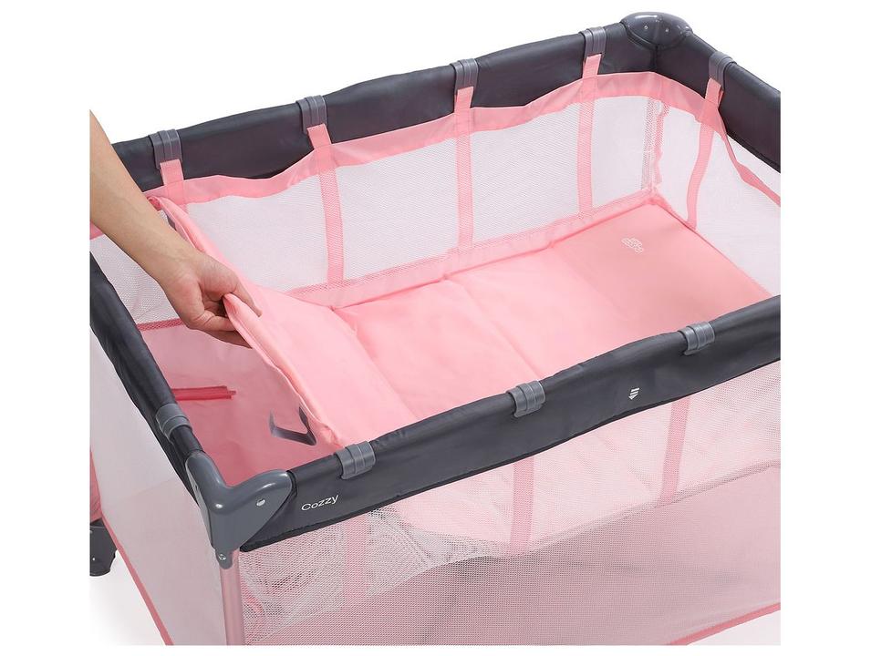Berço Portátil Cosco Kids Cozzy até 18kg Rosa - 11