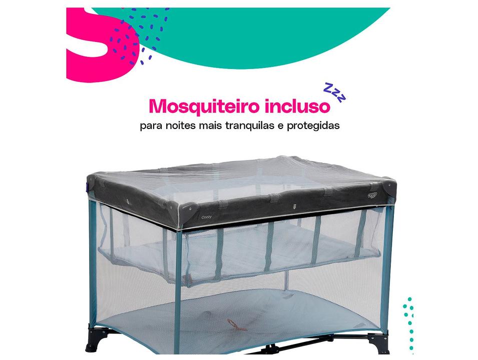 Berço Portátil Cosco Kids Cozzy com Mosquiteiro 0 a 18kg Azul - 12