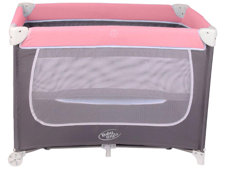 Berço Portátil Desmontável Baby Style Confort Rosa - 1