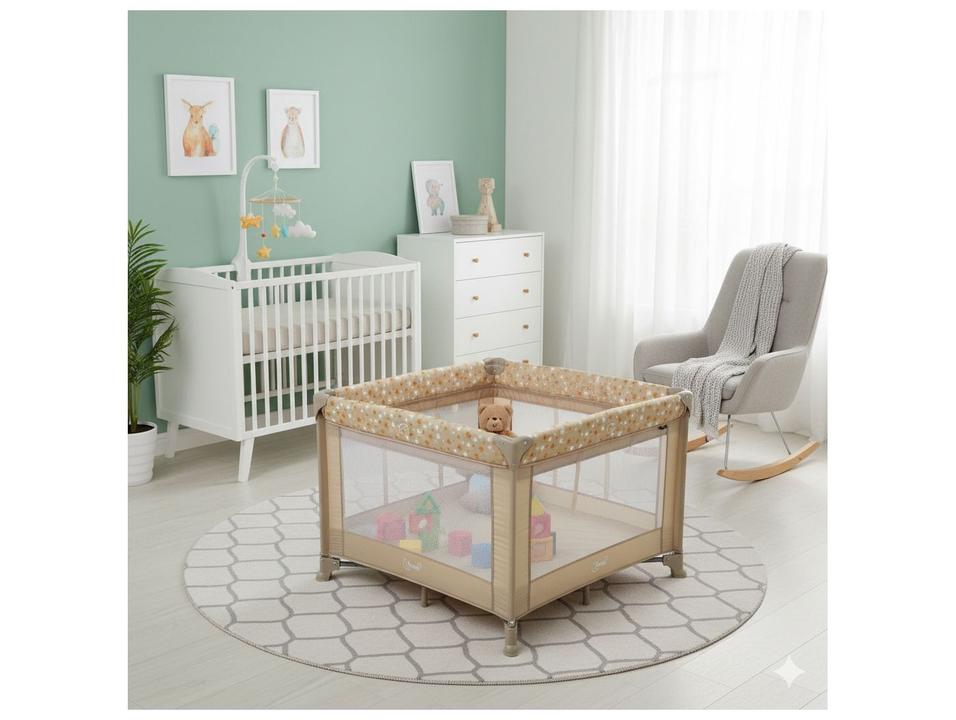 Berço Portátil e Desmontável Maxi Baby Lune até 15kg Bege - 2