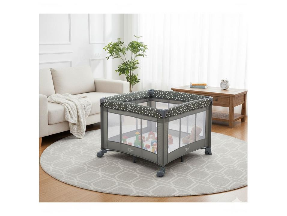 Berço Portátil e Desmontável Maxi Baby Lune até 15kg Cinza - 2