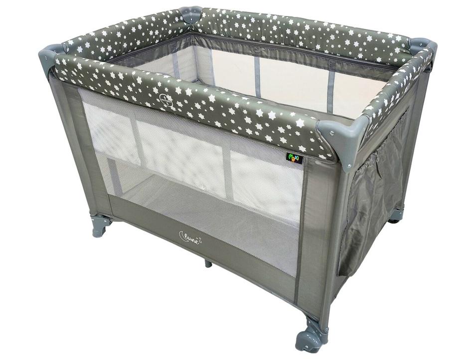 Berço Portátil e Desmontável Maxi Baby Lune até 15kg Cinza - 5