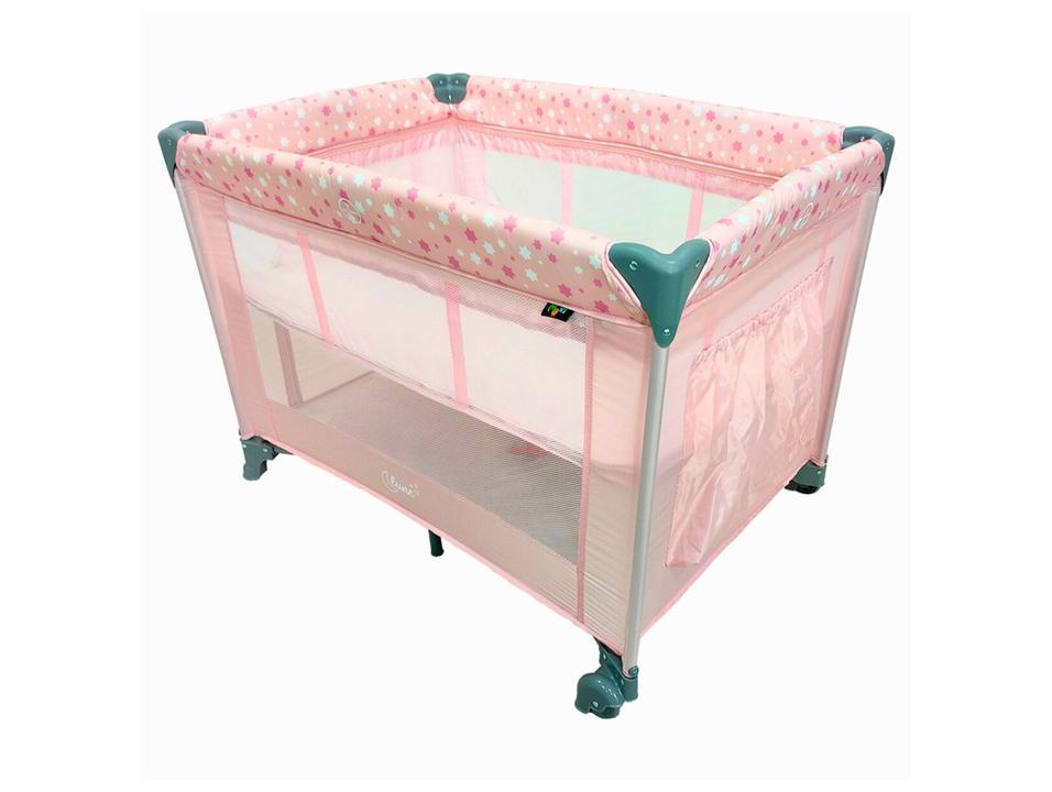 Berço Portátil e Desmontável Maxi Baby Lune até 15kg Rosa - 4