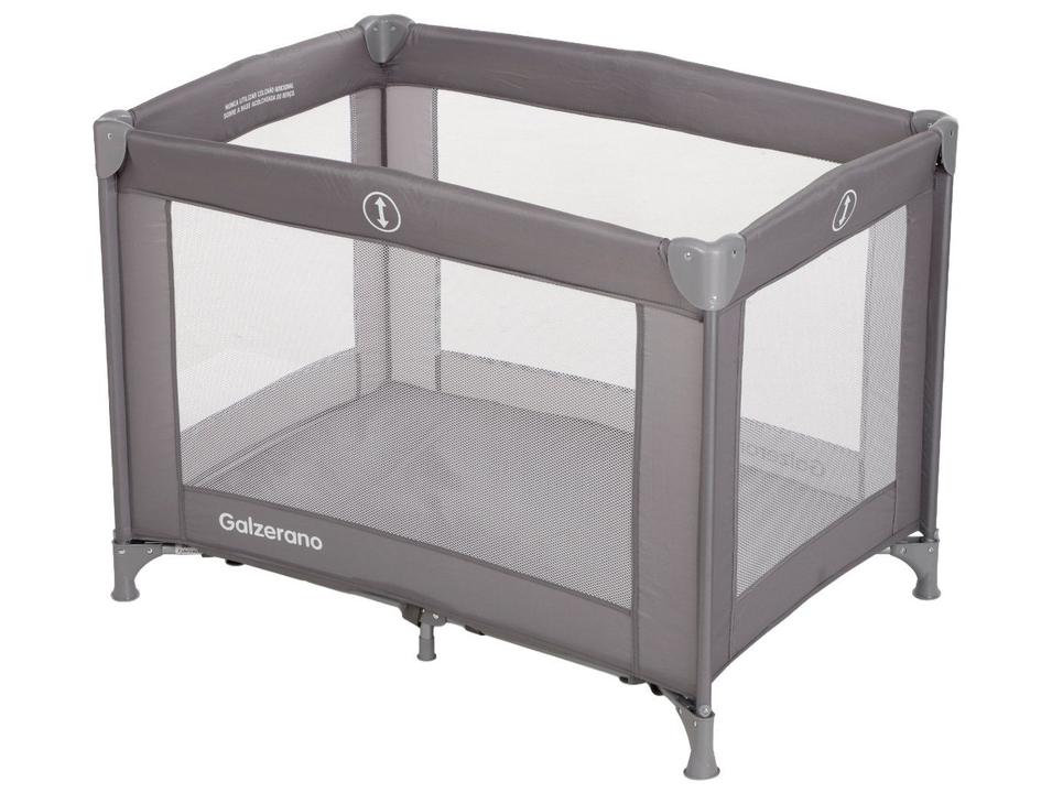Berço Portátil Galzerano Basic com Colchão e Mosquiteiro 0 a 18kg Cinza