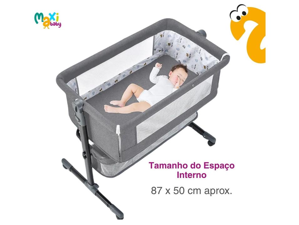Berço Portátil Maxi Baby Connect com Mosquiteiro até 9kg Cinza - 7