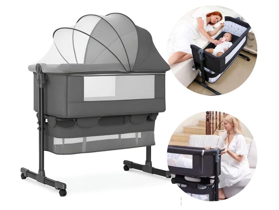 Berço Portátil Maxi Baby Connect com Mosquiteiro até 9kg Cinza - 8