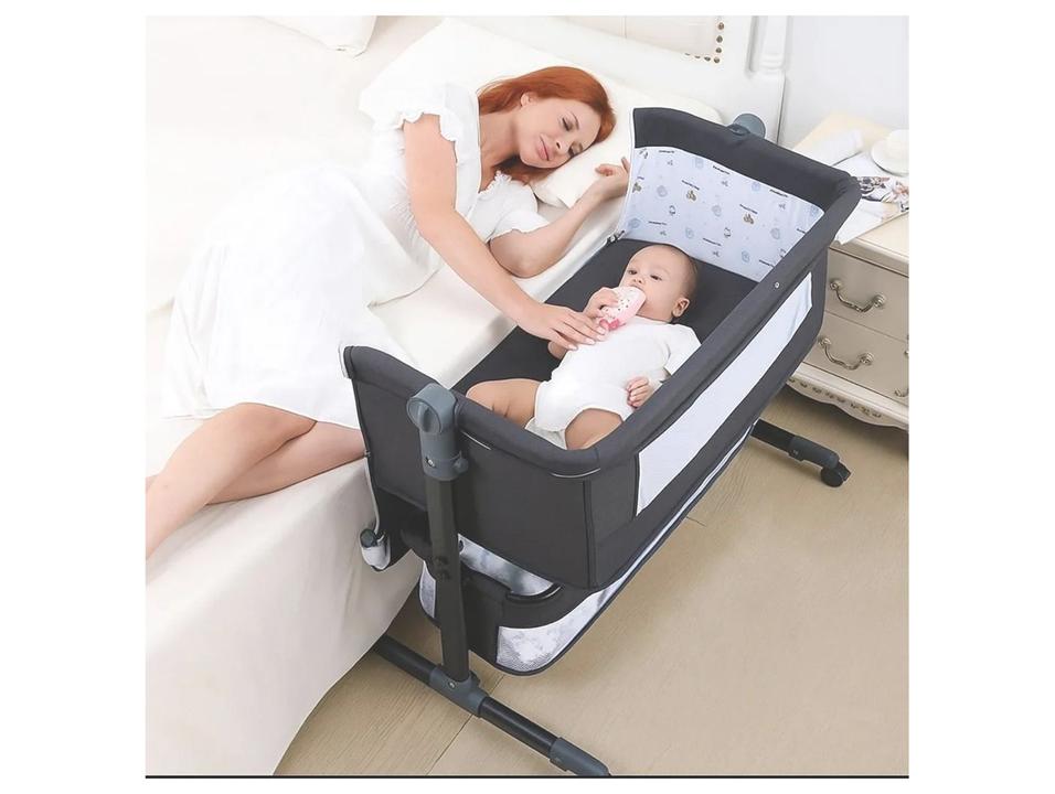 Berço Portátil Maxi Baby Connect com Mosquiteiro até 9kg Cinza - 9