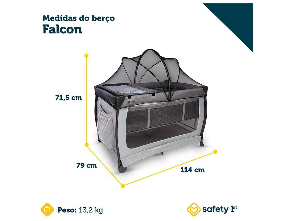 Berço Portátil Safety 1st Falcon com Mosquiteiro até 20kg - 14