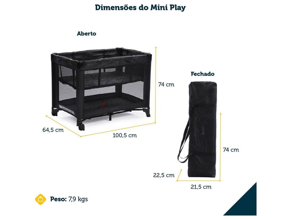 Berço Portátil Safety 1st Mini Play até 15kg Preto - 12