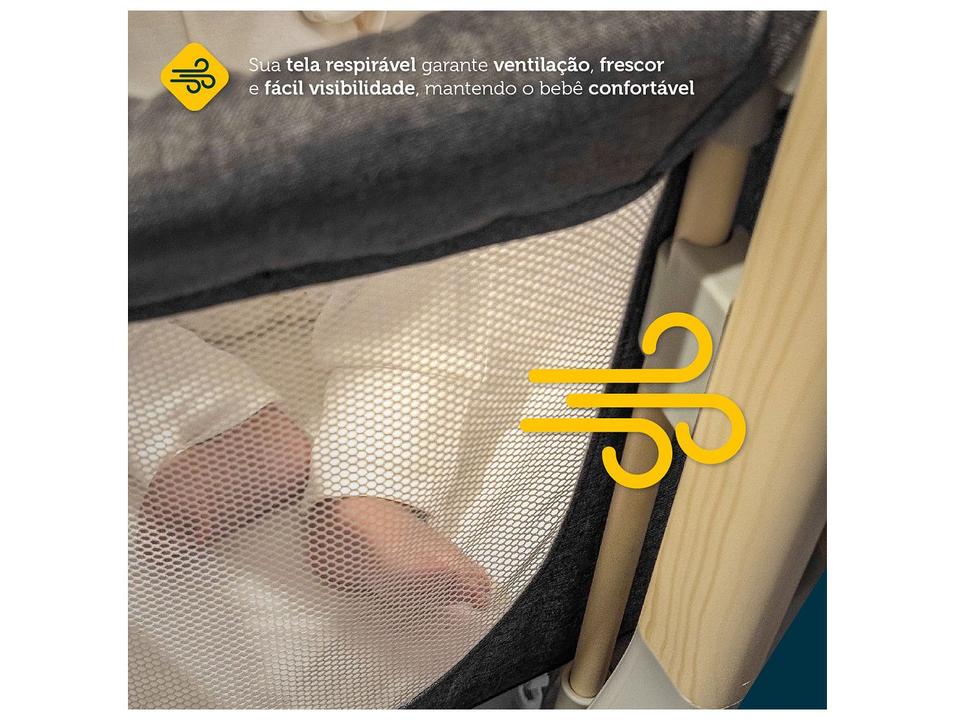 Berço Portátil Safety 1st Palace com Mosquiteiro 0 a 9kg Cinza - 6