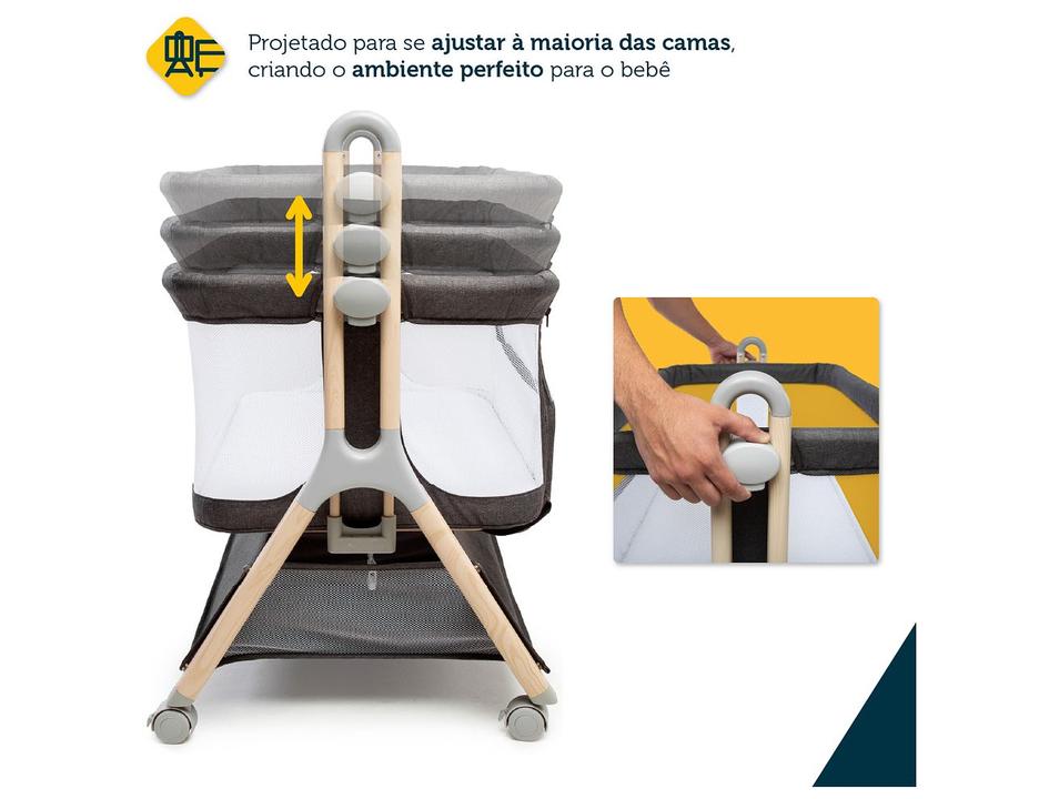 Berço Portátil Safety 1st Palace com Mosquiteiro 0 a 9kg Cinza - 5