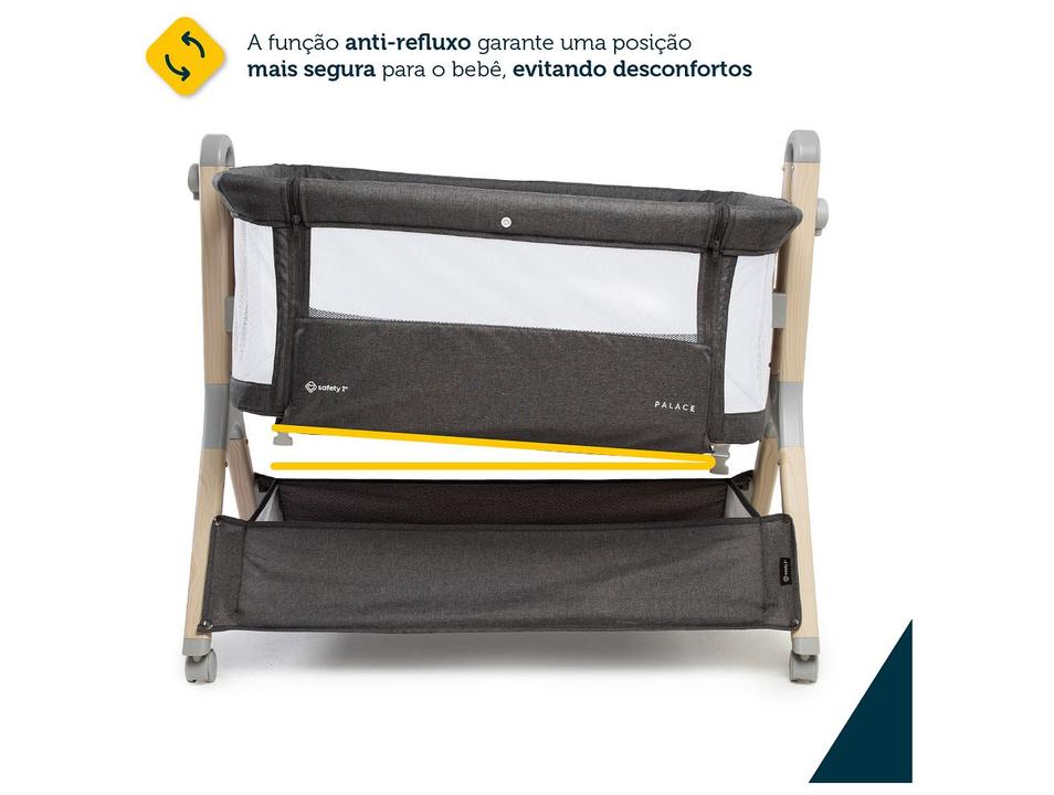 Berço Portátil Safety 1st Palace com Mosquiteiro 0 a 9kg Cinza - 9