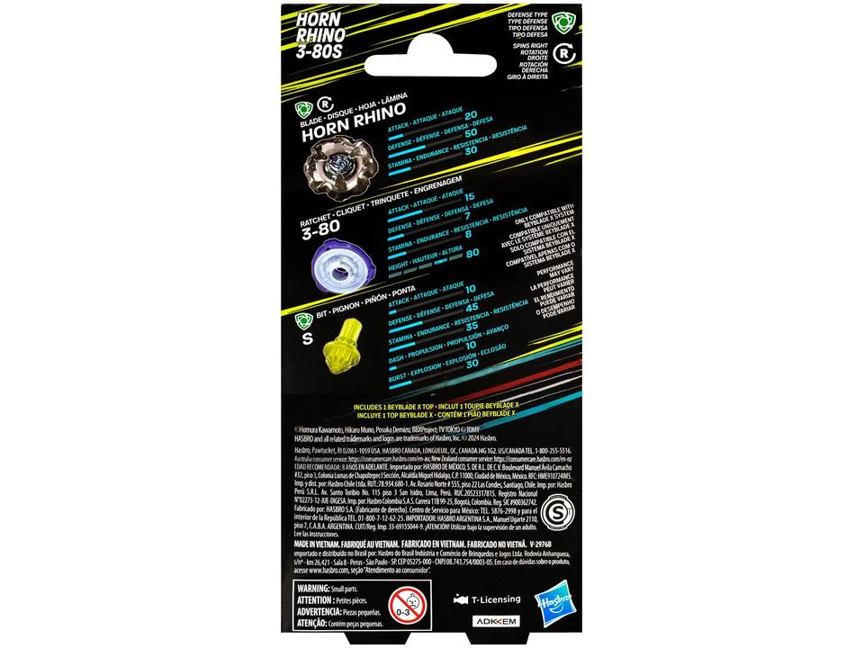 Beyblade Hasbro X Horn Rhino 3-80S - 3