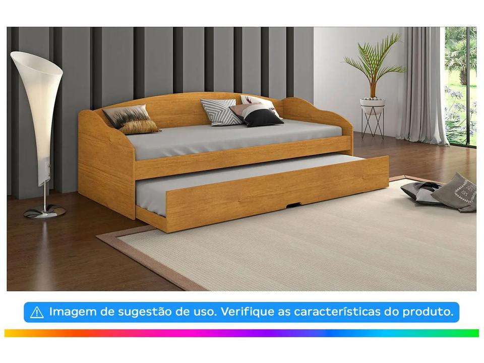 Bicama Solteiro com Cama Auxiliar Conquista Móveis Funny III Cinamomo - 2