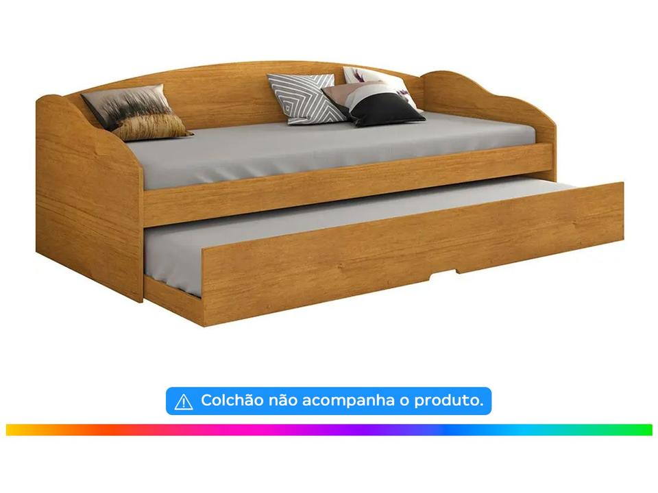 Bicama Solteiro com Cama Auxiliar Conquista Móveis Funny III Cinamomo - 3