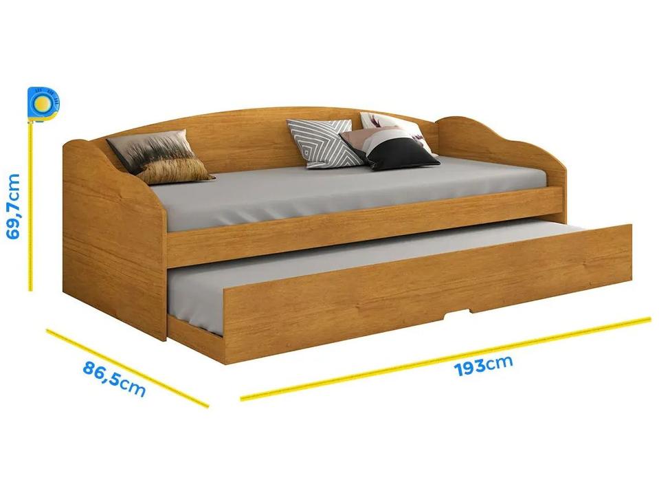 Bicama Solteiro com Cama Auxiliar Conquista Móveis Funny III Cinamomo - 4