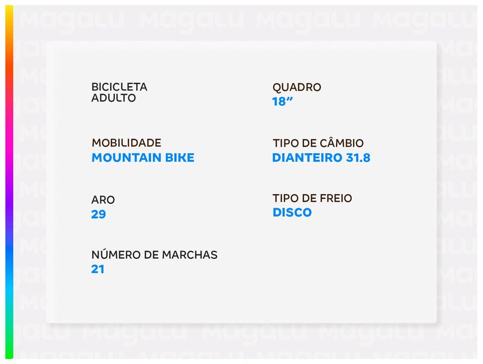 Bicicleta 29" Colli Cazelle Oregon Freio a Disco 21 Marchas - 2