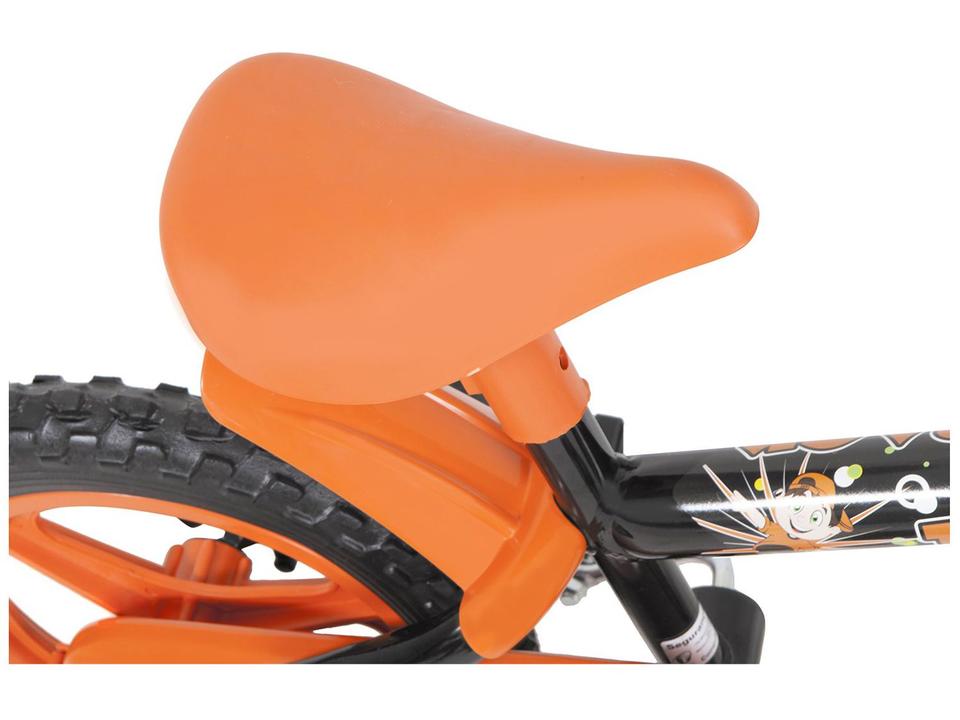 Bicicleta Aro 12 Infantil Track Bikes Arco Iris Preto e Laranja com Rodinhas - 12
