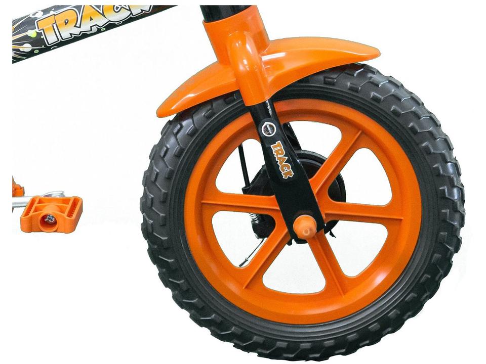Bicicleta Aro 12 Infantil Track Bikes Arco Iris Preto e Laranja com Rodinhas - 7